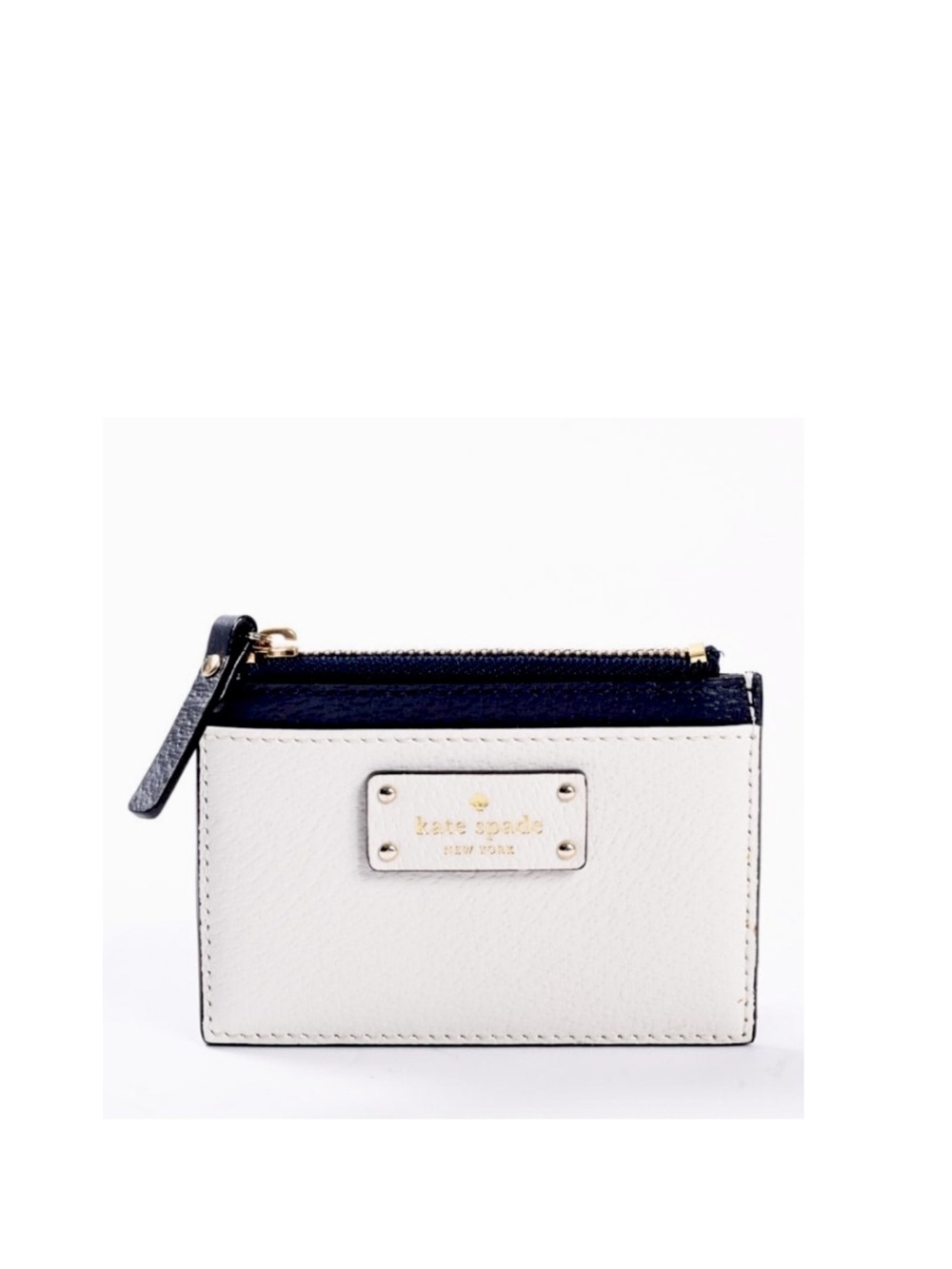 Kate Spade Creamy white black Grove Street Adi Mini Card Wallet⭐️⭐️⭐️⭐️